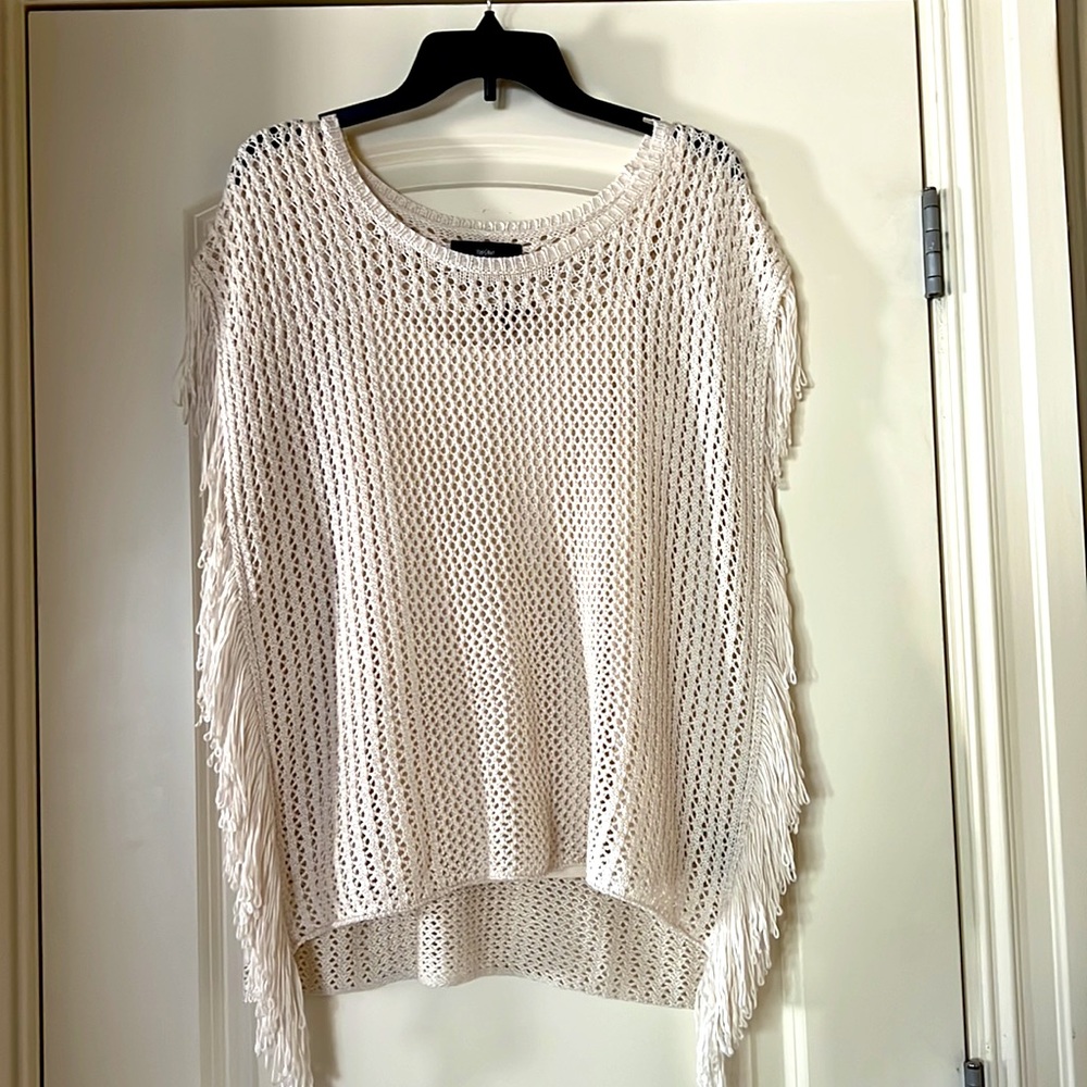 Massimo Boho Fringed Side Pullover Top